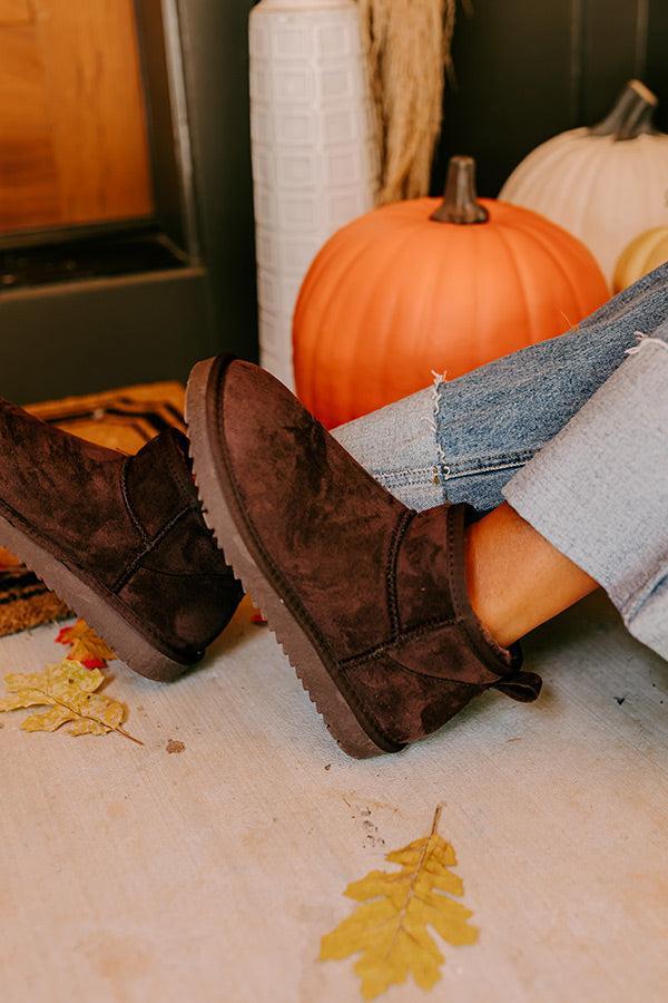 Away To The Alps Faux Suede Bootie in Chestnut Product Image