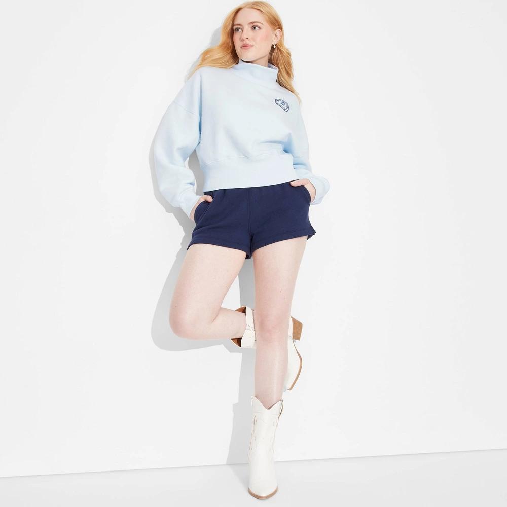 Womens Mock Turtleneck Sweatshirt - Wild Fable Light Aqua Blue XS product image