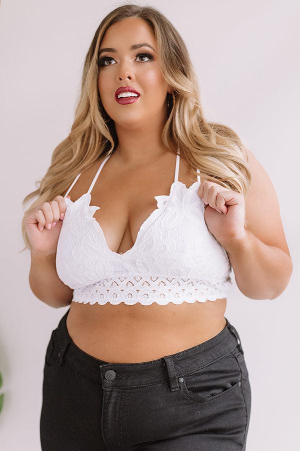 Paris Premier Lace Bralette In White Curves Product Image