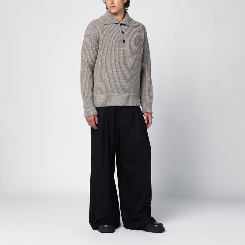 DRIES VAN NOTEN Grey Mu00e9lange Wool Jumper Product Image