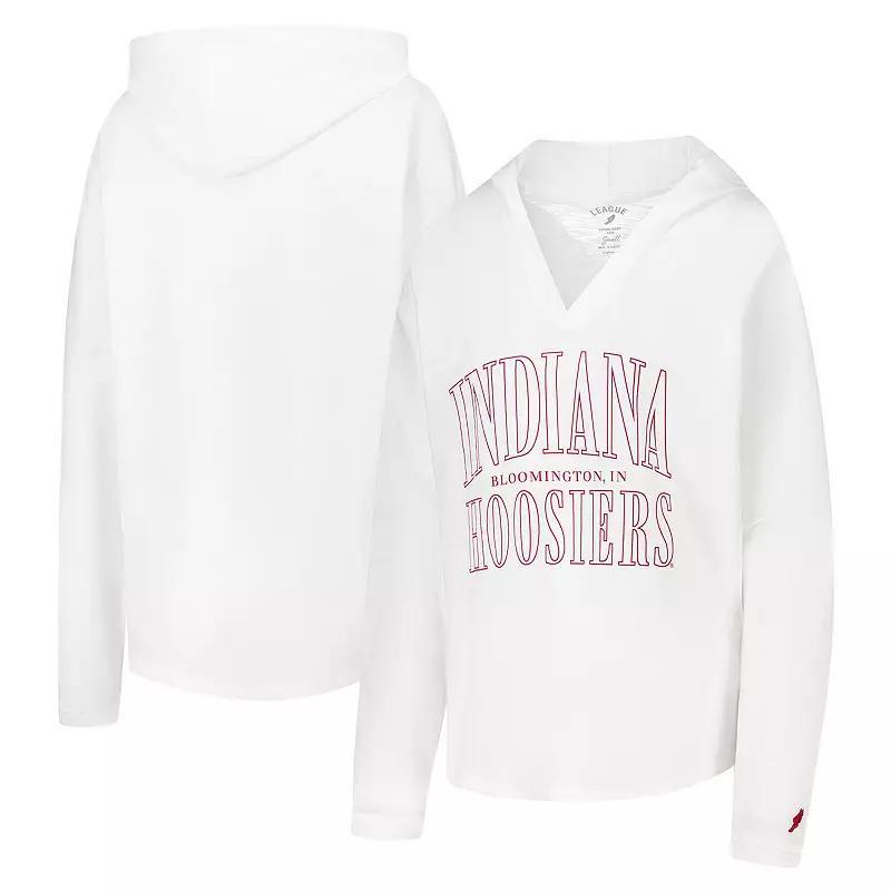 Womens League Collegiate Wear Indiana Hoosiers Slub Long Sleeve V-Neck Hoodie T-Shirt product image