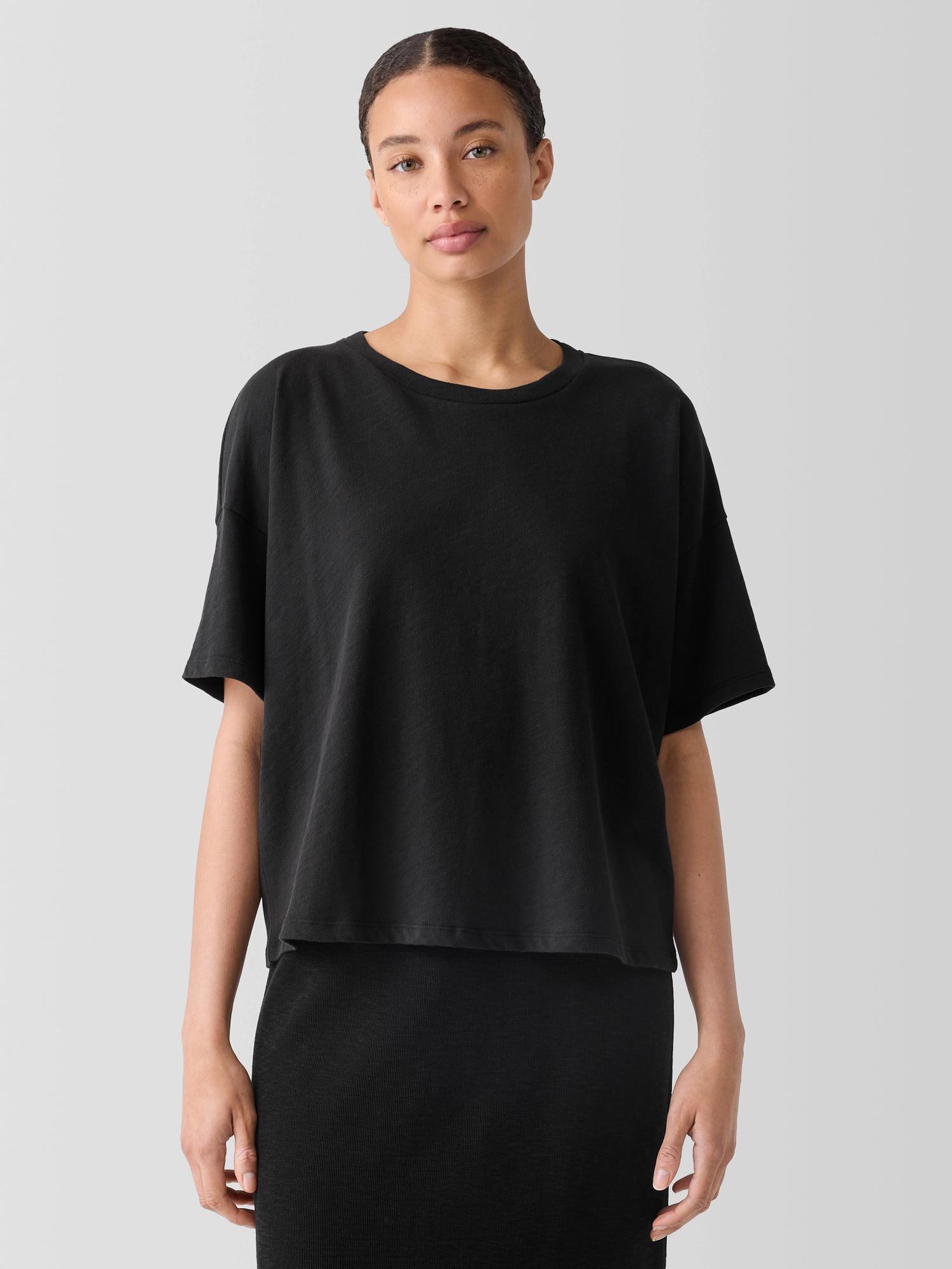 EILEEN FISHER Cozy Organic Cotton Slub Teefemale Product Image