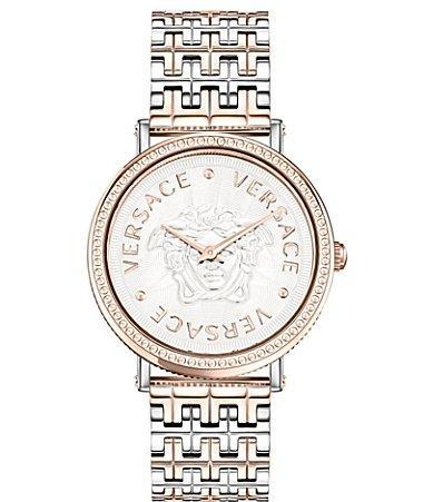 Versace V-Dollar Leather Strap Watch, 37mm Product Image