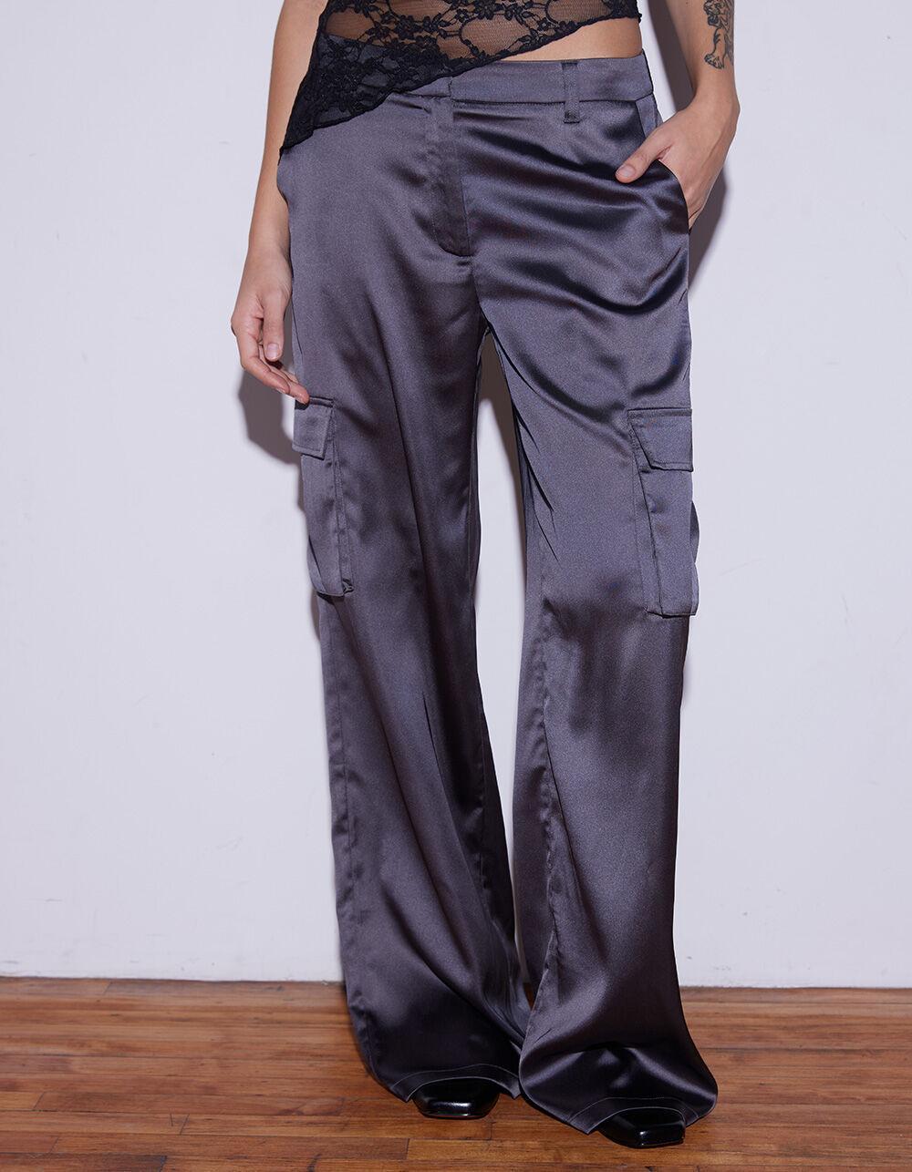 WEST OF MELROSE Womens Satin Cargo Pants Product Image