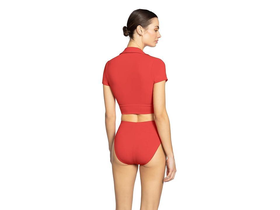 Robin Piccone Ava T-Shirt Top (Guava) Women's Swimwear Product Image