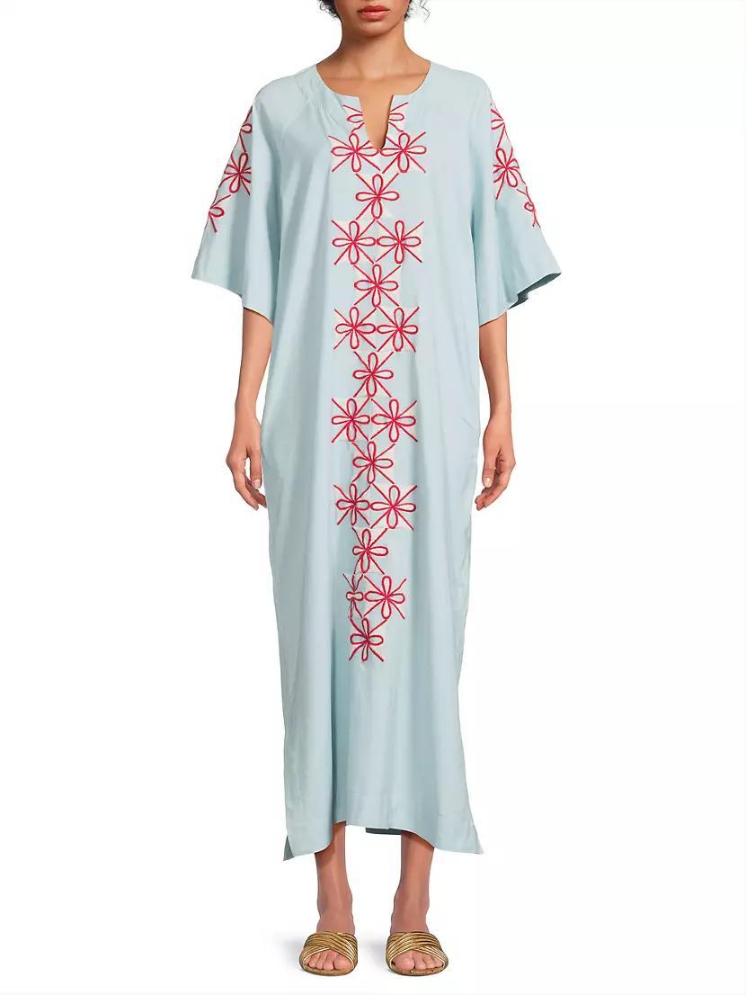 Cotton-Linen Embroidered Caftan Product Image