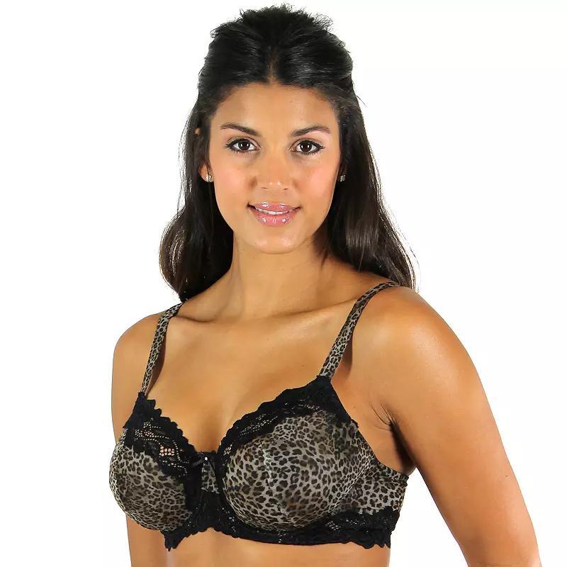 Lunaire Bra: Barbados Lace-Trim Mesh Full-Figure Demi Bra 15211, Womens Product Image