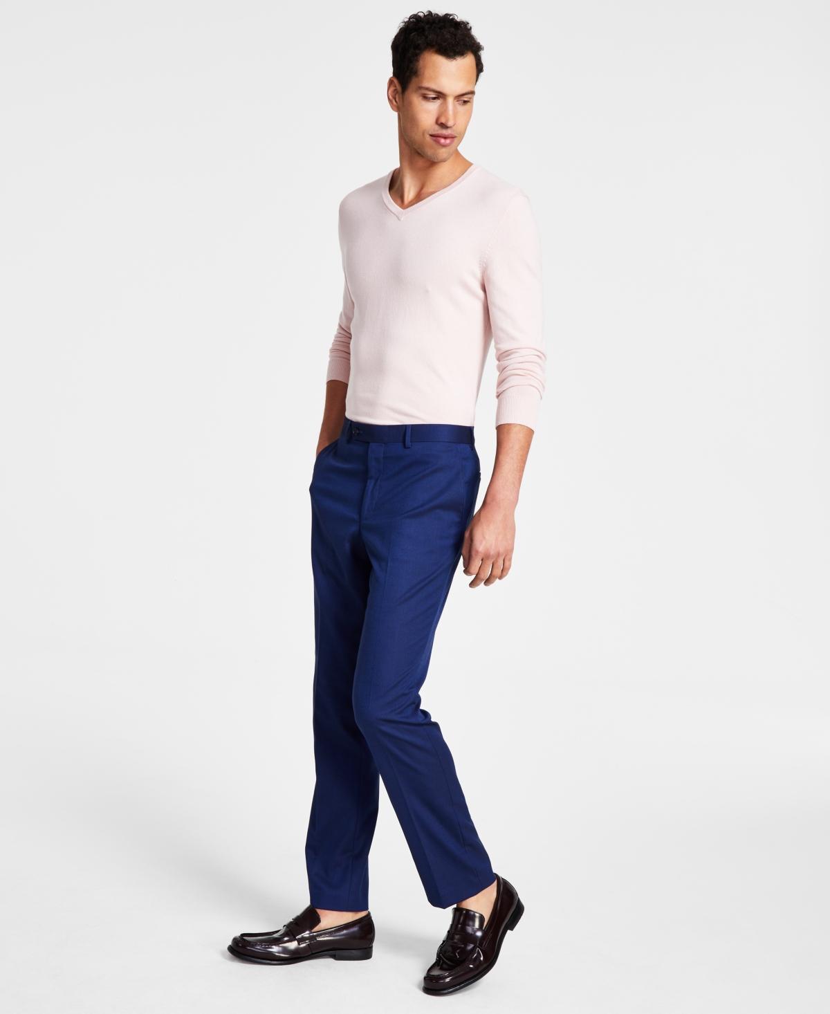 Calvin Klein Mens Slim-Fit Micro-Check Dress Pants Product Image