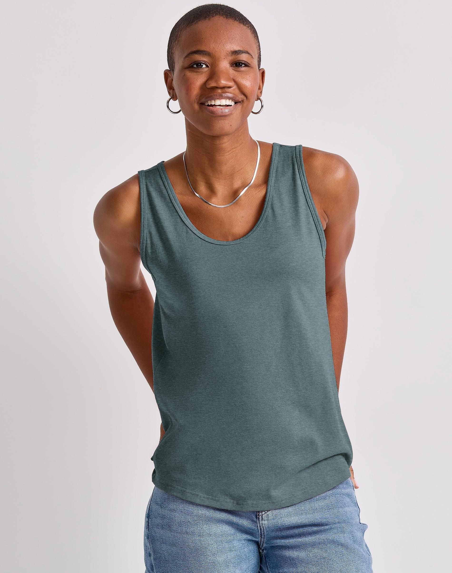 Hanes Originals Womens Tri-Blend Tank Eco White 2XL Product Image