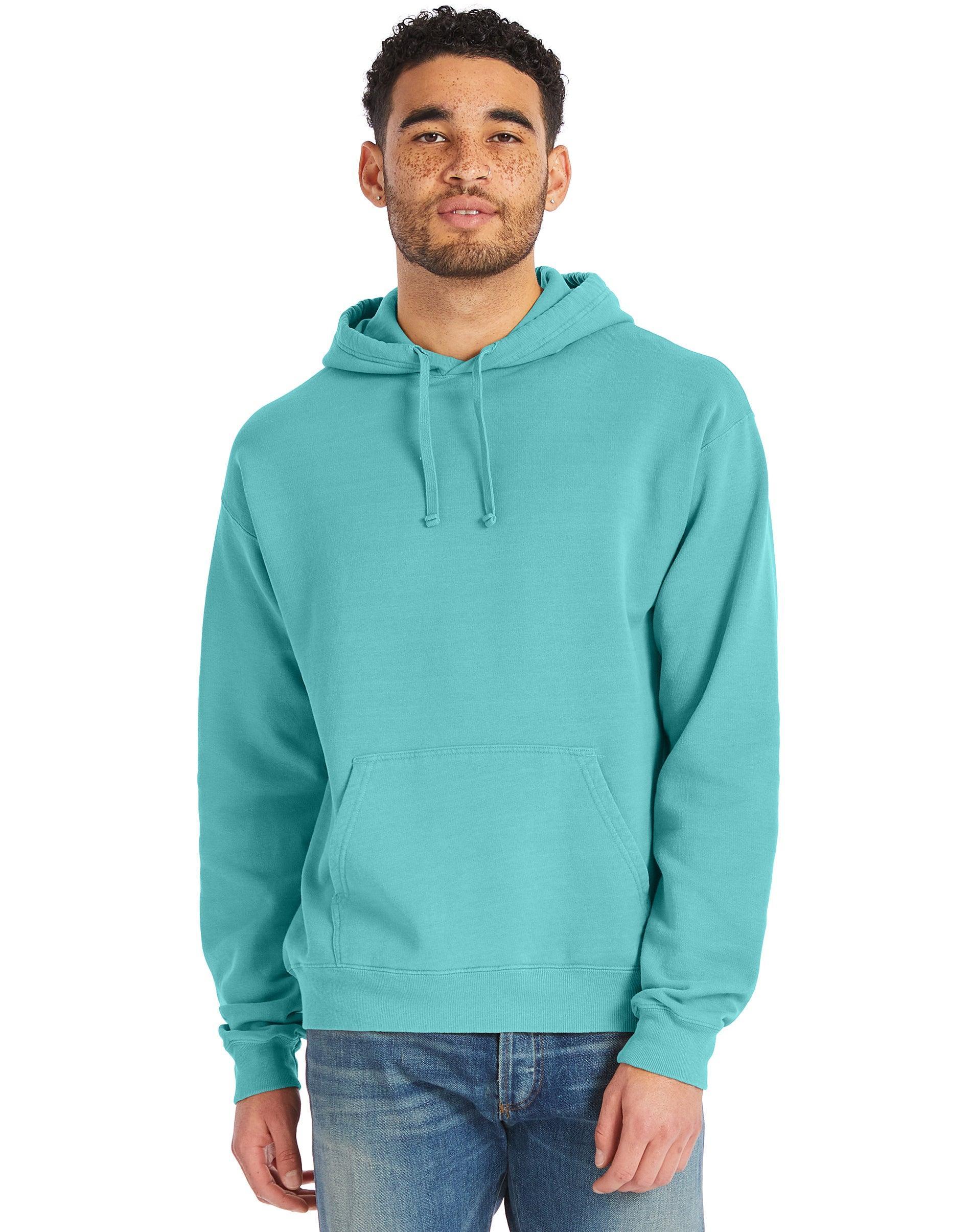 Mens Hanes Originals Garment Dyed Fleece Pullover Hoodie Product Image