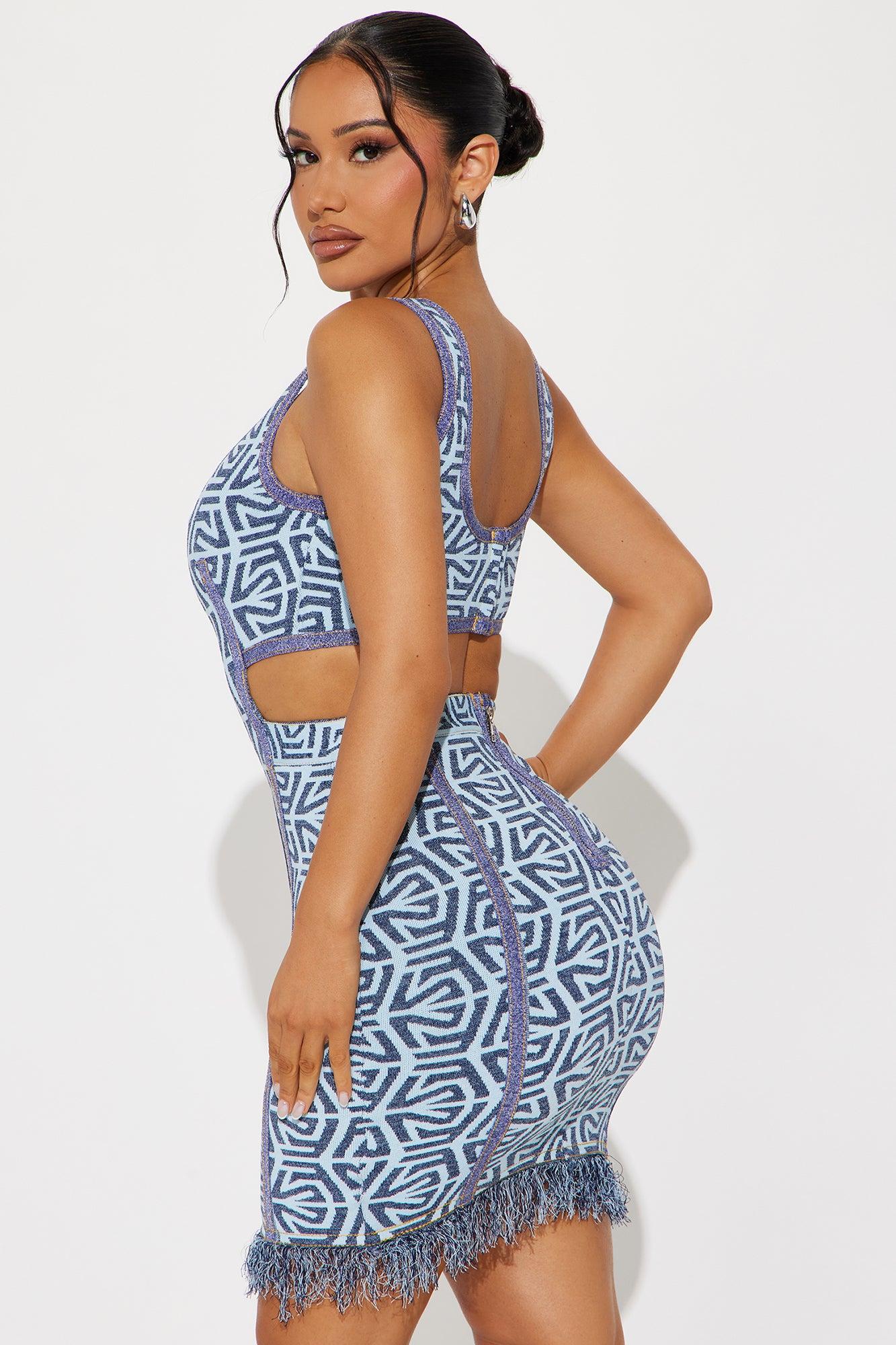 Rio Days Bandage Mini Dress - Blue Product Image