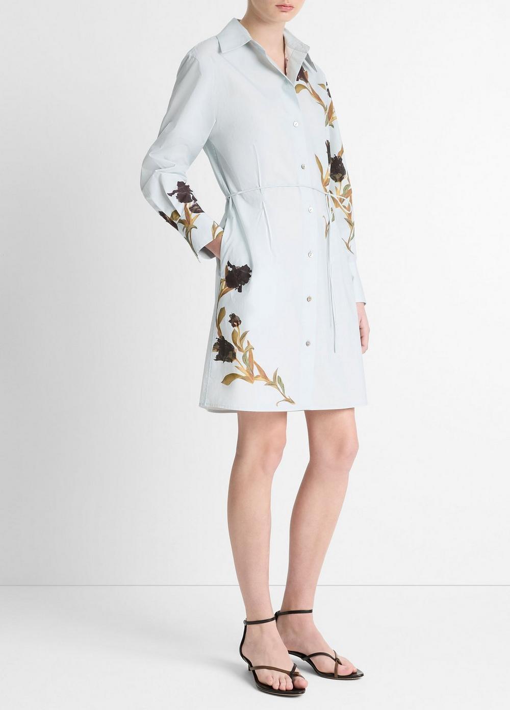 Placed Iris Cotton Shirt Dress Product Image