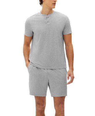 Gap Mens 2-Pc. Heathered Henley Shirt & Shorts Pajama Set Product Image