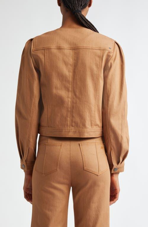 Dalia Cropped Denim Jacket In Cocoa Product Image