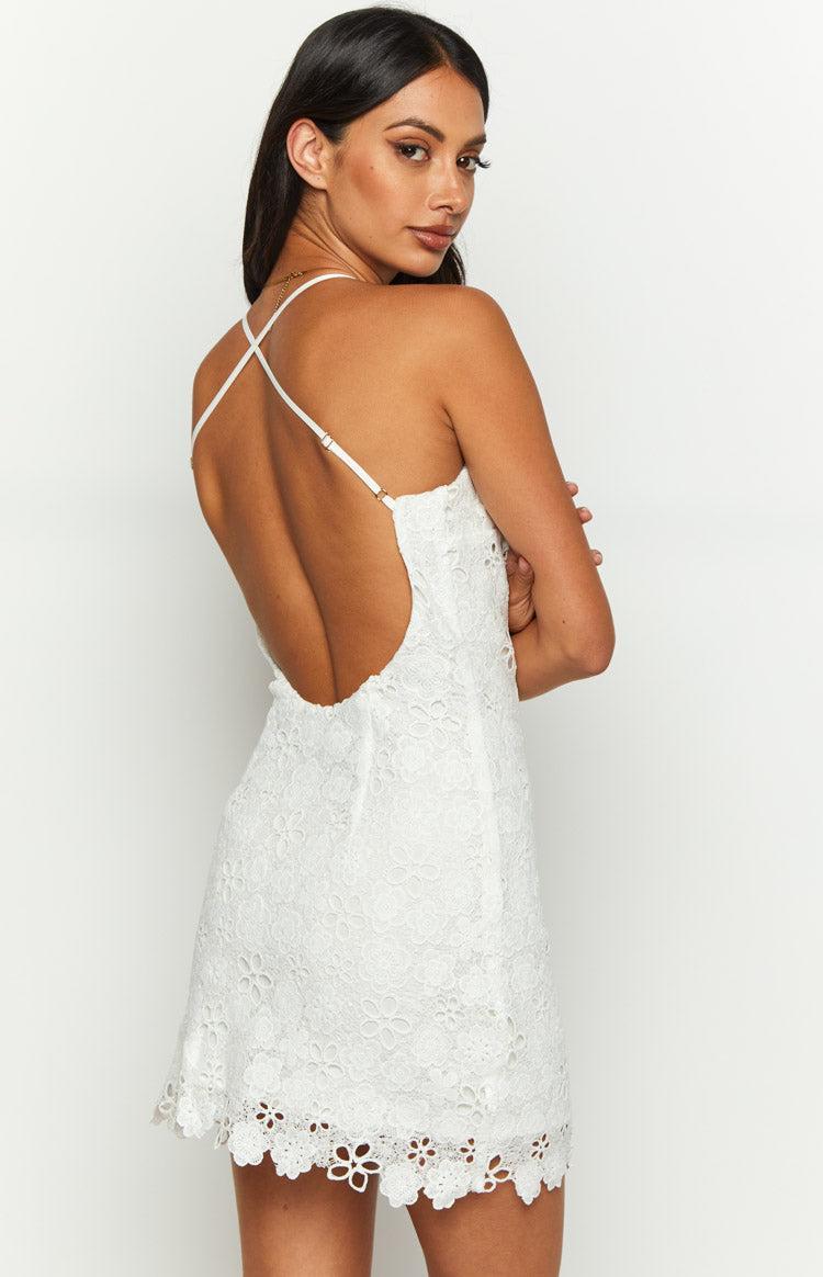 Starlette White Lace Mini Dress Product Image