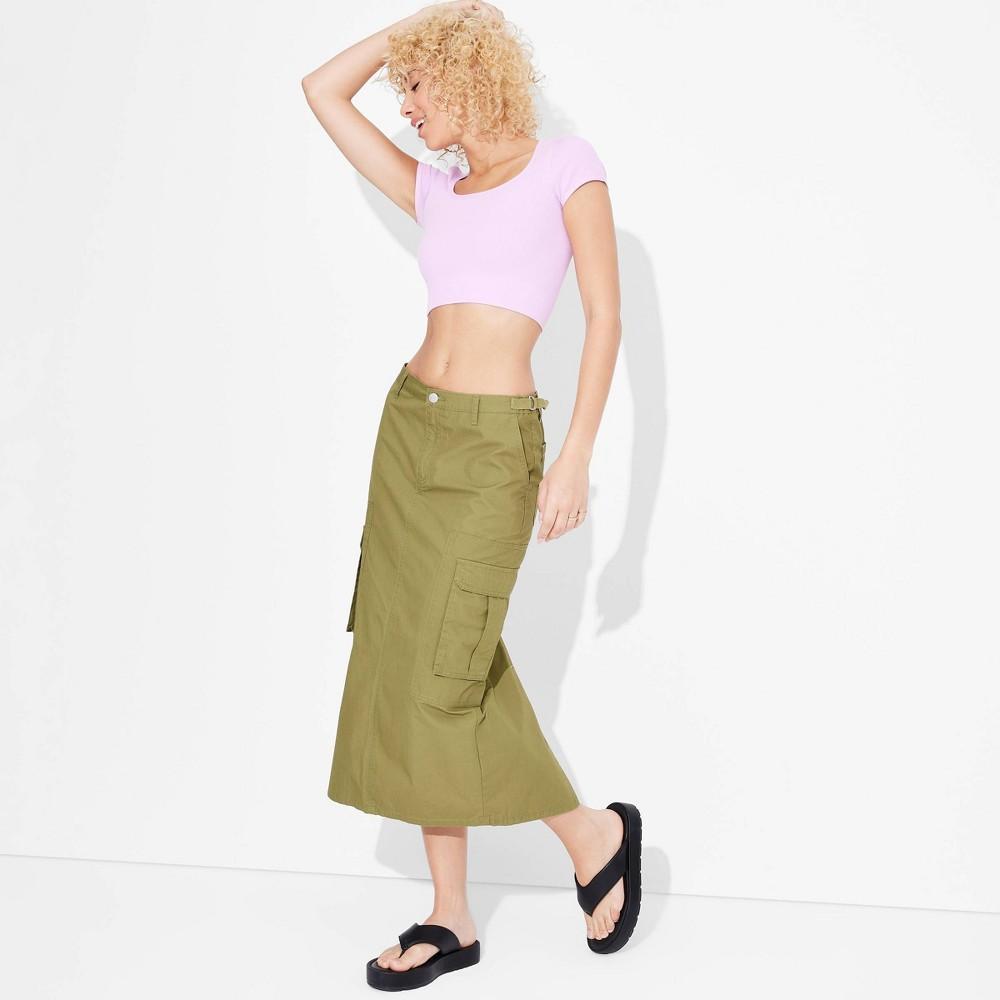 Womens Cargo Maxi Skirt - Wild Fable Olive Product Image