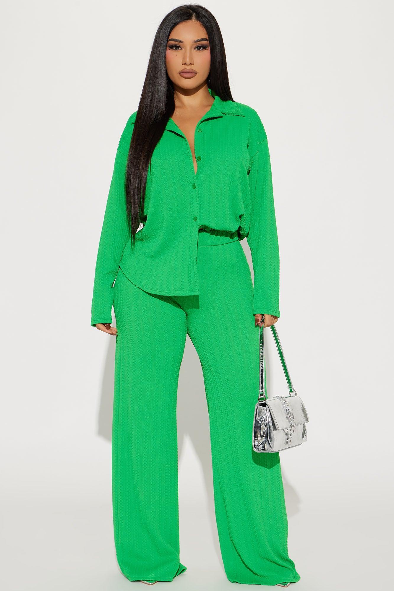 Everlasting Textured Pant Set - Green Product Image