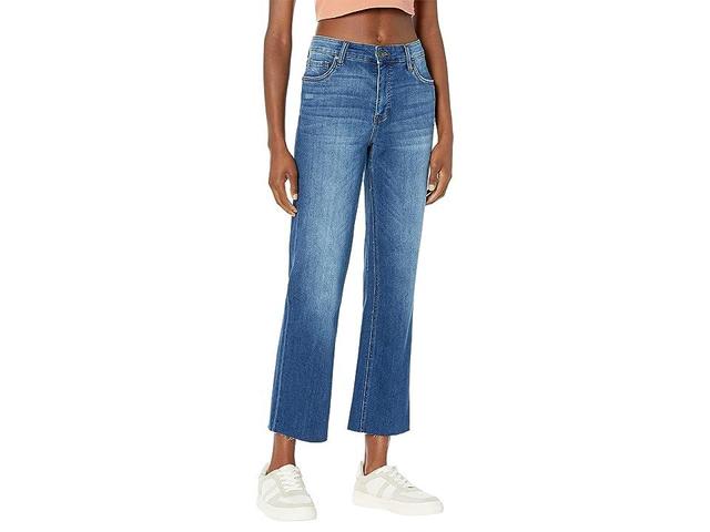 KUT from the Kloth Kelsey High-Rise Fab AB Ankle Flare Inset Leg in Royal (Royal) Women's Jeans Product Image