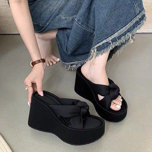 Knot Platform Wedge Heel Slide Sandals product image