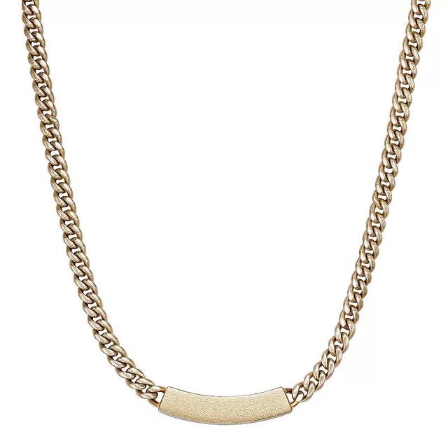 Mens LYNX Stainless Steel Gold Tone Ion-Plated Curb Chain Necklace Product Image