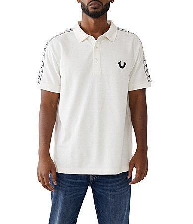 True Religion Damask Short Sleeve Polo Shirt Product Image