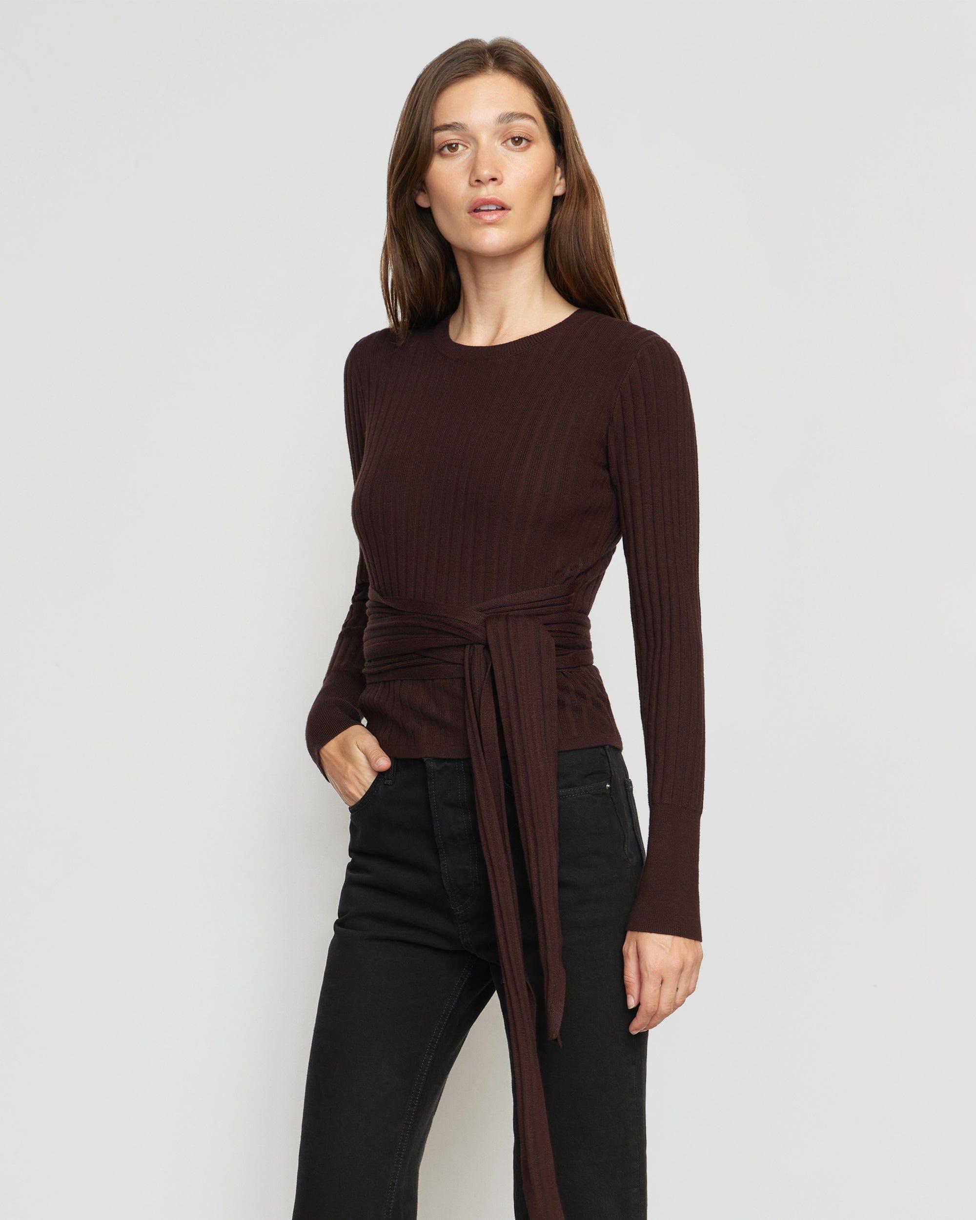 Deniza Tie-Front Ribbed Sweater Product Image