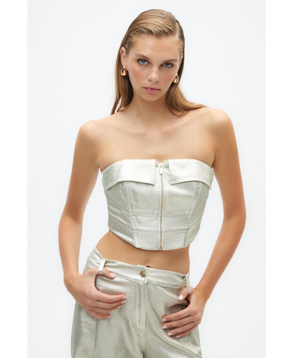 Womens Metallic Crop Top product image