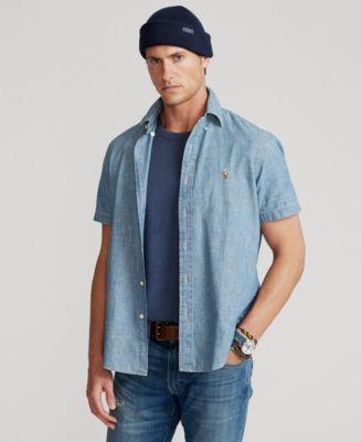 Polo Ralph Lauren Mens Slim-Fit Chambray Shirt Indigo Product Image