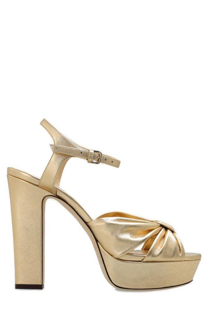 Heloise Metallic Ankle-strap Platform Sandals In Silver product image