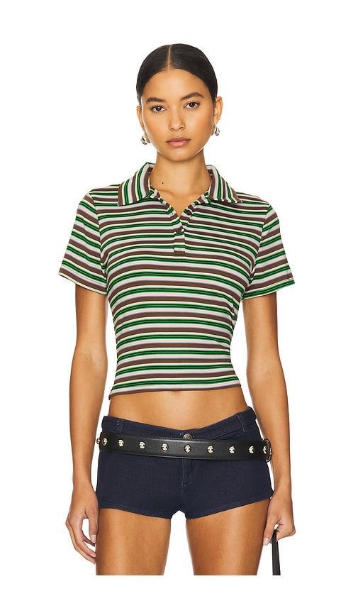 Striped Short Sleeve Polo Shirt Product Image