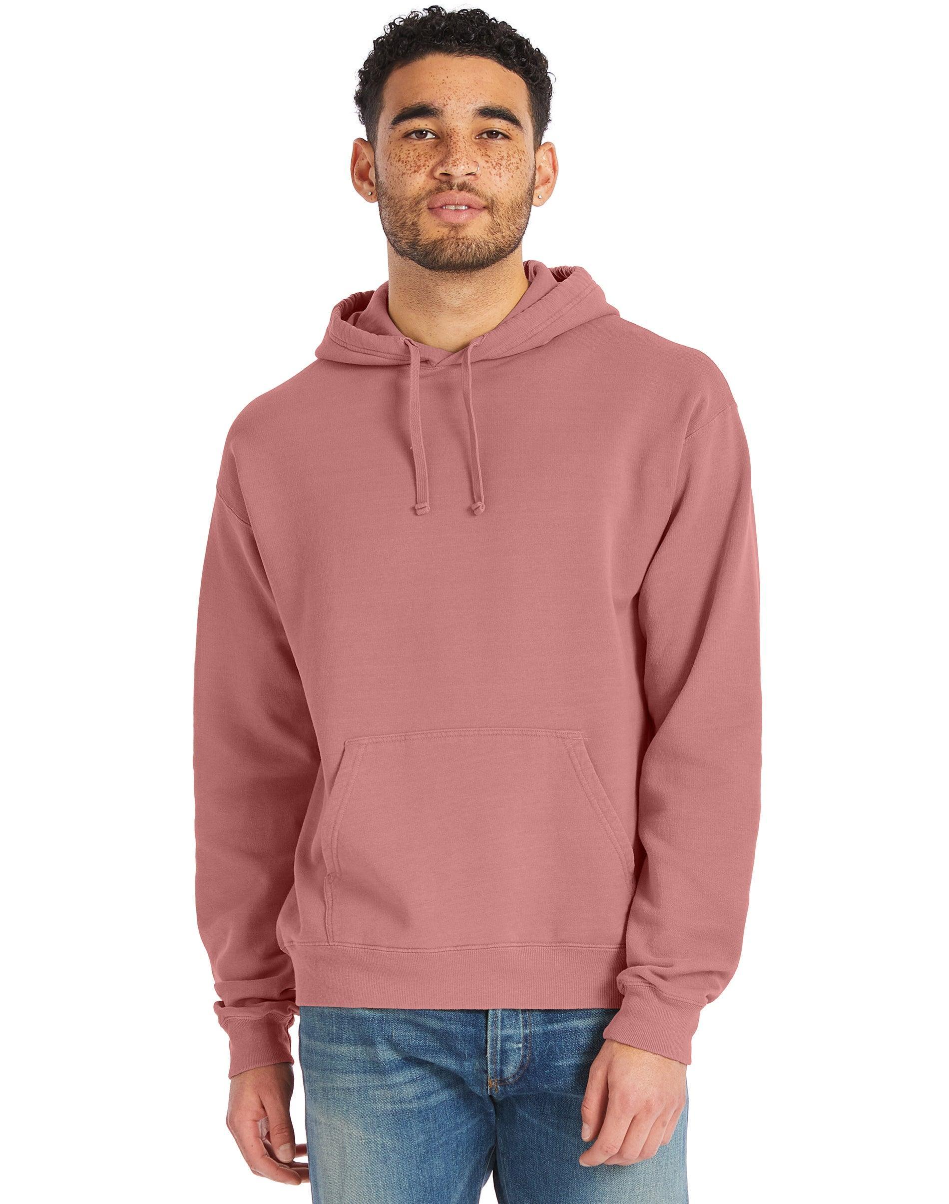 Mens Hanes Originals Garment Dyed Fleece Pullover Hoodie Product Image