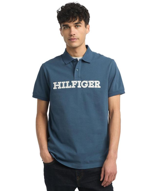 Tommy Hilfiger Mens Regular-Fit Embroidered Monotype Logo Applique Polo Shirt Product Image