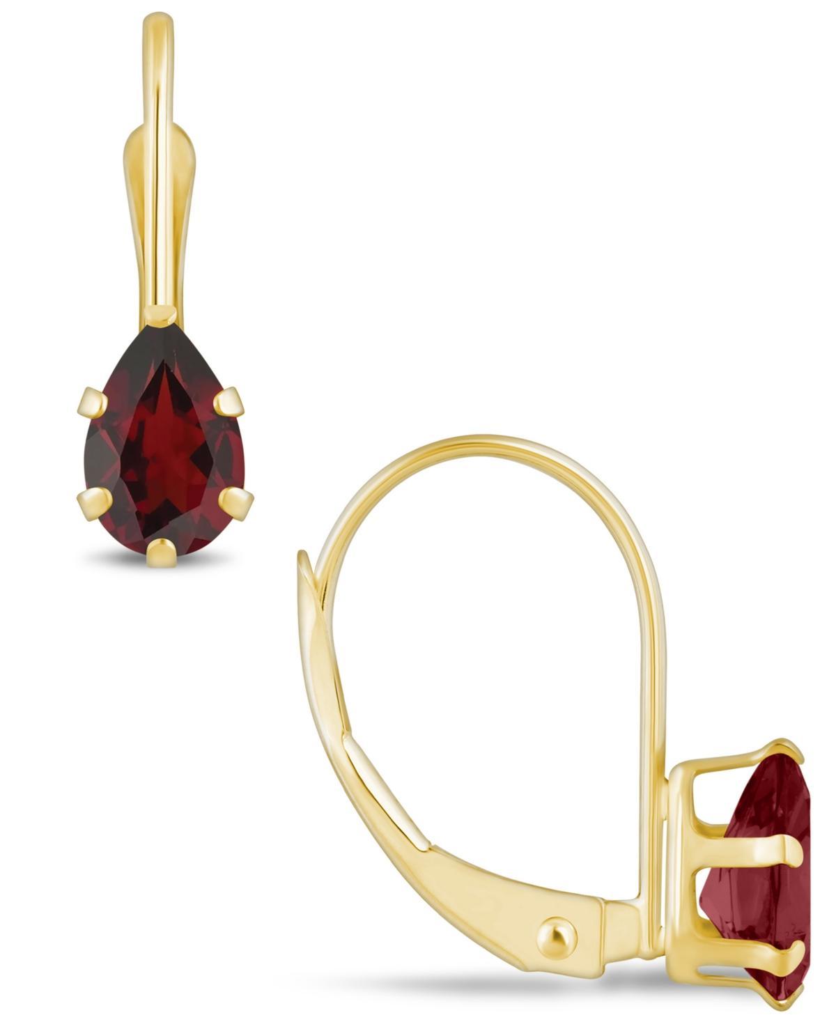 Macys Gemstone Leverback Earrings in 10K Yellow Gold Product Image