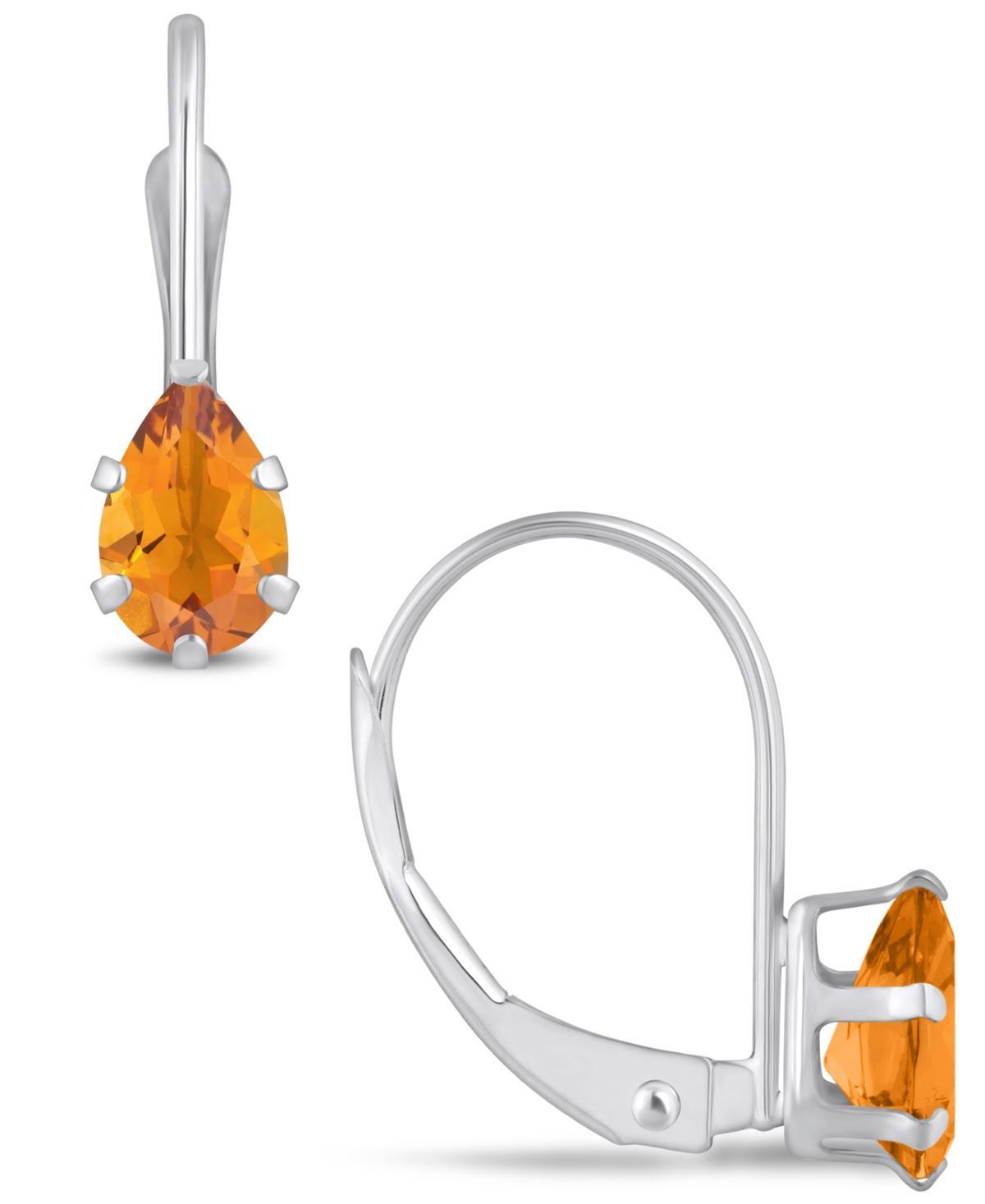 Macys Gemstone Leverback Earrings in 10K White Gold Product Image