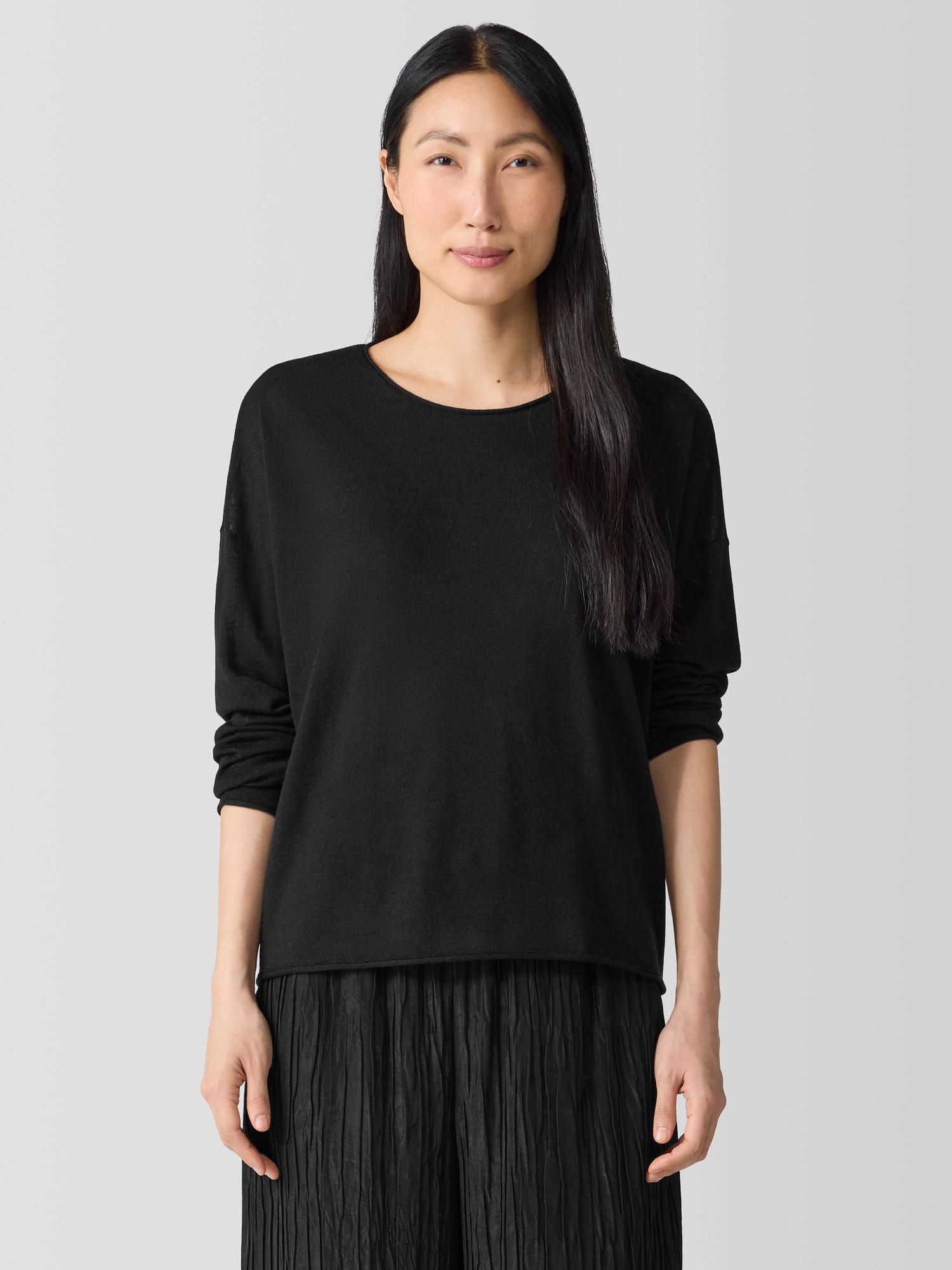 EILEEN FISHER Fine Merino Box-Top in Regenerative Woolfemale Product Image