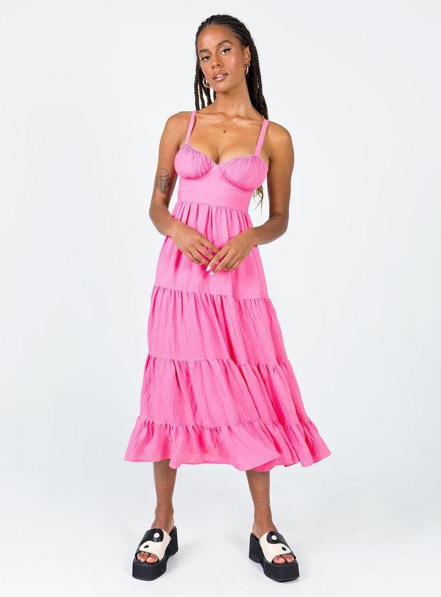 Joella Midi Dress Pink Product Image