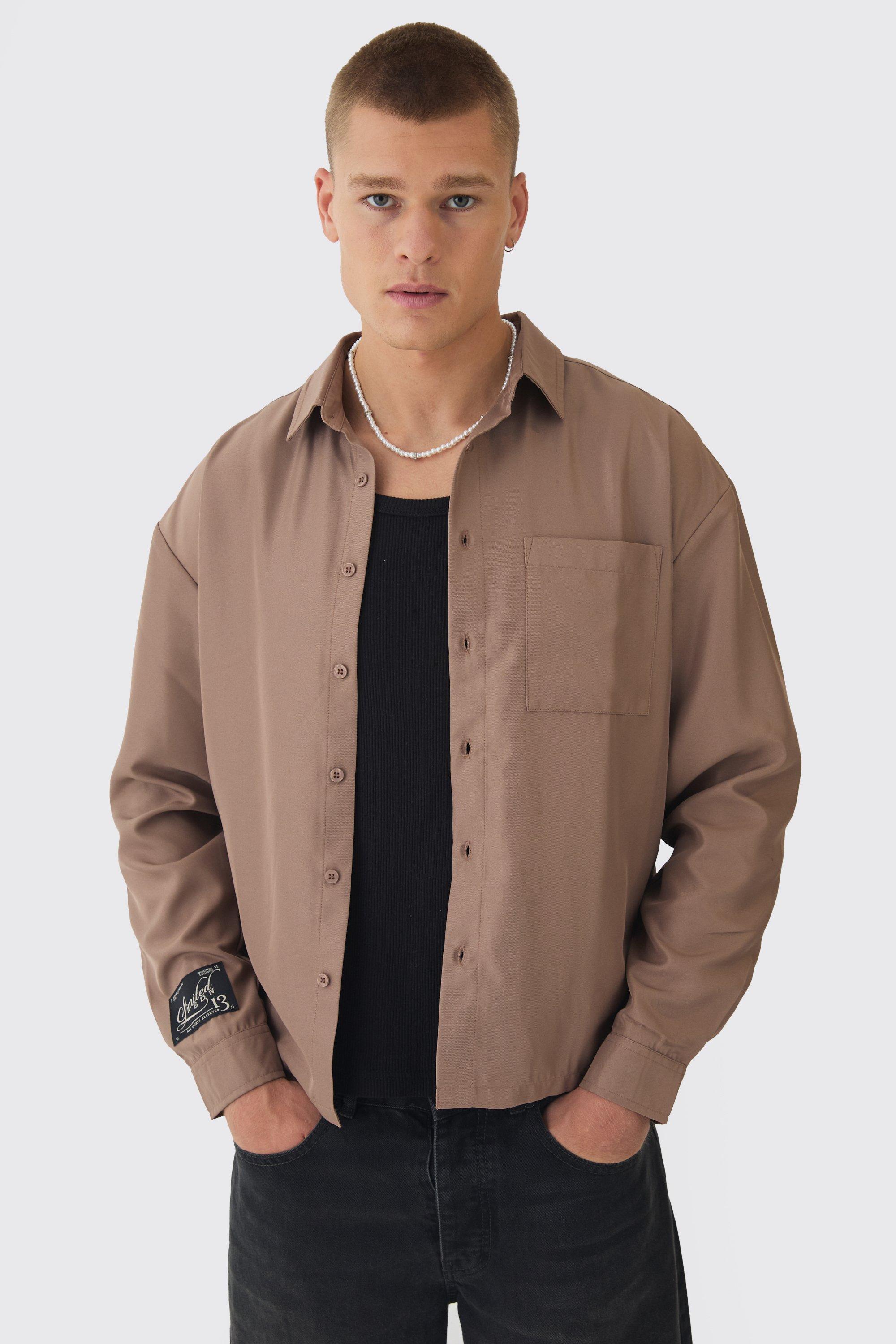 Oversized Soft Twill Long Sleeve Shirt | boohooMAN USA Product Image