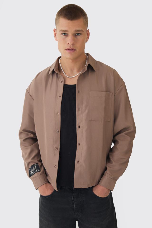 Oversized Soft Twill Long Sleeve Shirt | boohooMAN USA Product Image