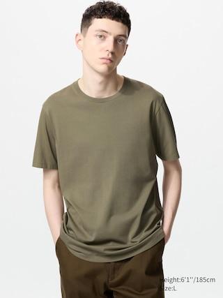 Mens Supima Cotton T-Shirt Olive 2XL UNIQLO US Product Image