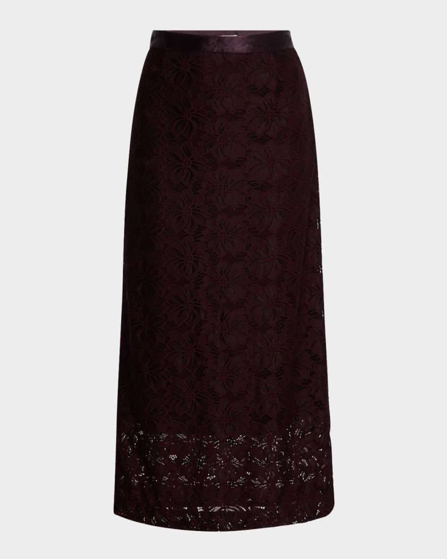 Marjorie Floral Lace Pencil Skirt Product Image