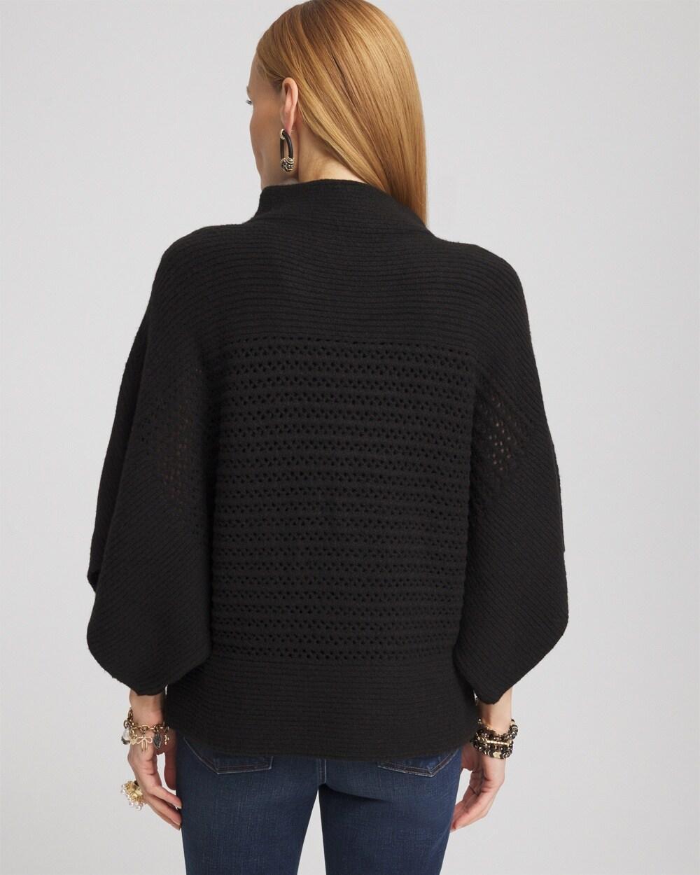 Mock Neck Dolman Sleeve Sweater Poncho Product Image