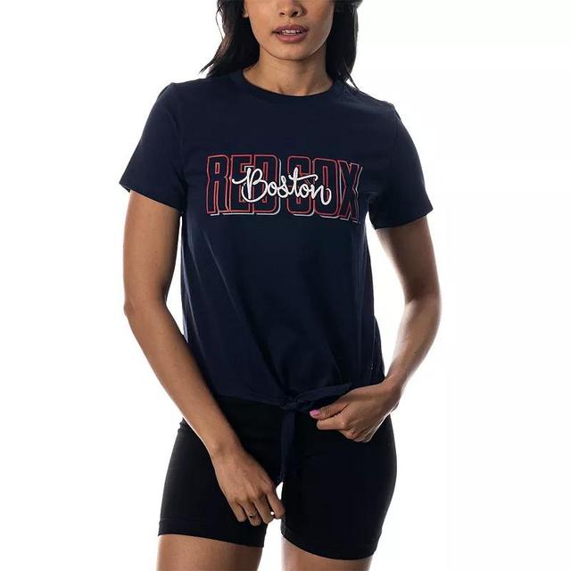 Womens The Wild Collective Boston Red Sox Twist Front T-Shirt Blue Product Image