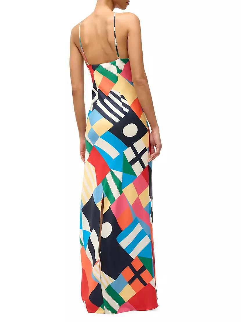 Cubism Sails Up Satin Halter Gown Product Image