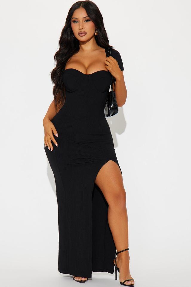 Ashton Short Sleeve Maxi Dress - Black Product Image