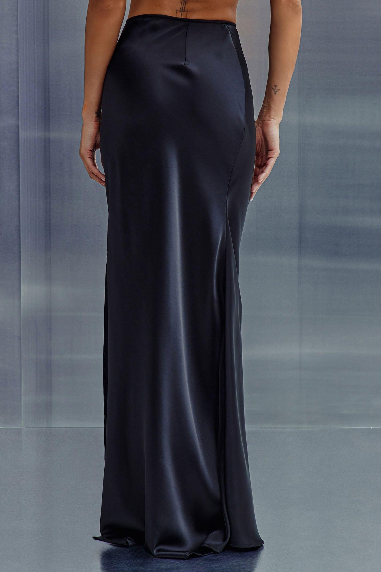 Love Like This Satin Maxi Skirt - Black Product Image