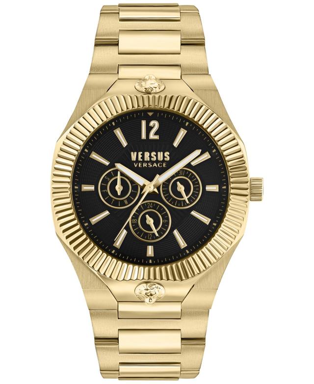 Versace Versus Versace Mens Echo Park Multifunction Gold Stainless Steel Black Bracelet Watch Product Image