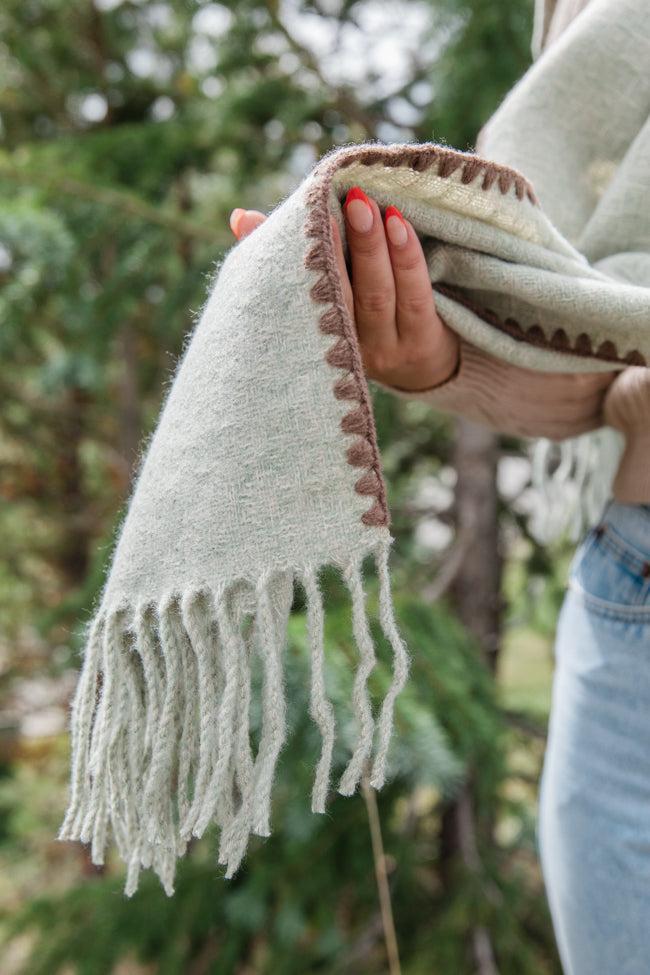 Grey Embroidered Scarf Product Image