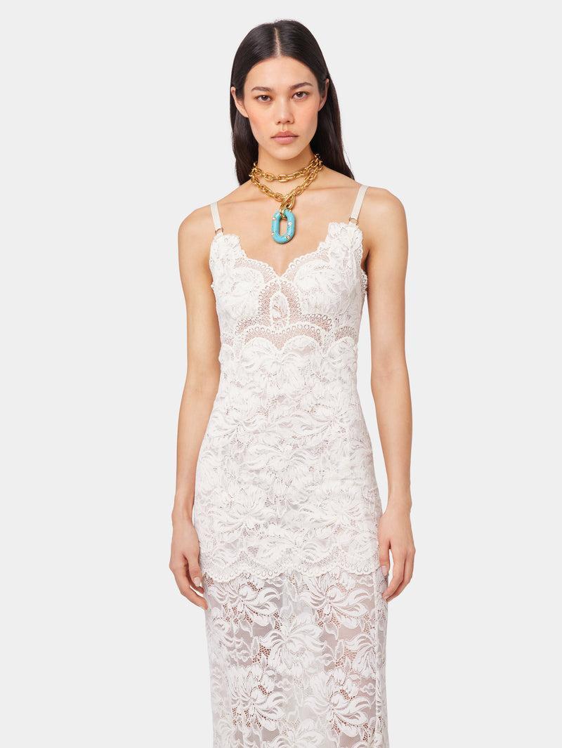 IVORY LONG DRESS IN LACE Product Image