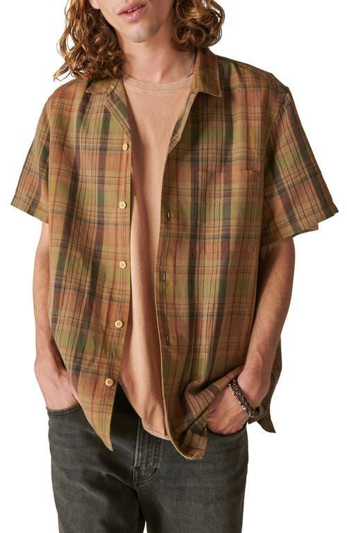 Lucky Brand Plaid Linen & Cotton Camp Shirt Product Image