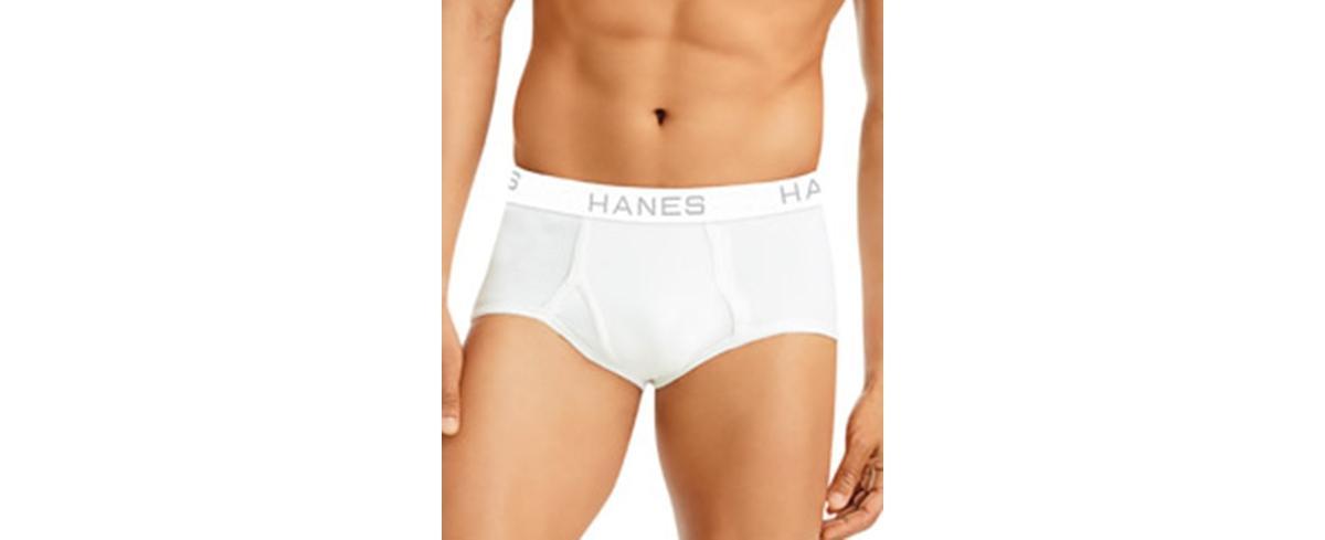 Hanes Ultimate Mens Brief Underwear Pack, Full-Rise, Moisture-Wicking Cotton, Blue Assorted/White, 7-Pack XL Product Image